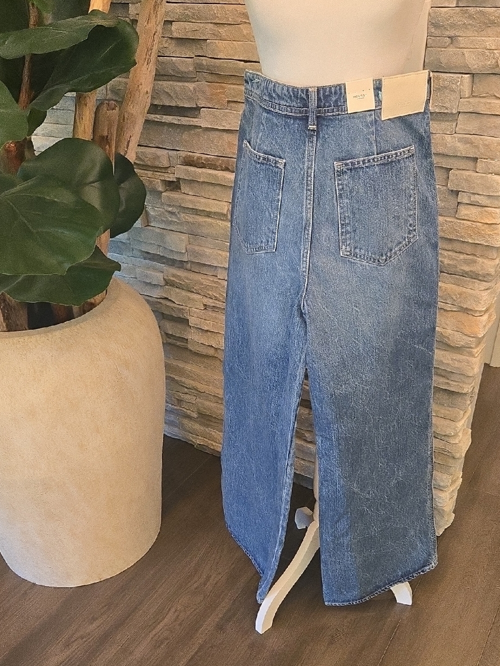 Moussy Vintage  Cambria Centerpress Wide Leg Jeans